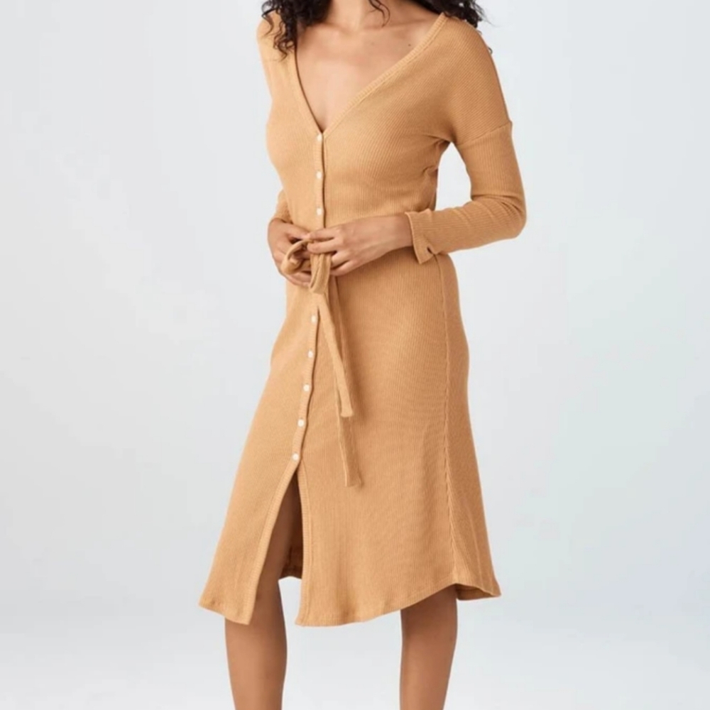 Vetta - The Long Cardigan - Camel - S